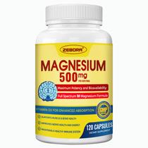 Suplemento ZEBORA Magnésio Complex 500mg com vitamina D3 e zinco