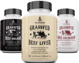 Suplementos ancestrais: cápsulas de fígado bovino alimentado com capim Suplementos ancestrais: cápsulas de fígado bovino alimentado com capim
