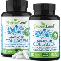 Suplementos de colágeno ForestLeaf Multi com ácido hialurônico 240
