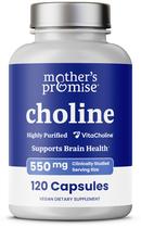Suplementos de colina Mother's Promise 550 mg para gravidez 120 cápsulas