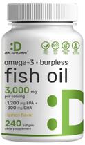 Suplementos de óleo de peixe ômega 3 SUPLEMENTO PROMOCIONAL 3000 mg 240 cápsulas gelatinosas
