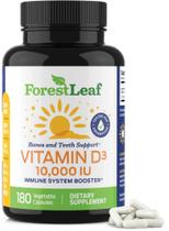 Suplementos de vitamina D3 ForestLeaf 10000IU 180 cápsulas