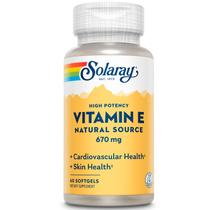 Suplementos de vitamina E SOLARAY 1000 UI Softgel 60 cápsulas Suplementos de vitamina E SOLARAY 1000 UI Softgel 60 cápsulas