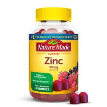 Suplementos de zinco feito na natureza, 30 mg, 60 gomas, fornecimento de 30 dias