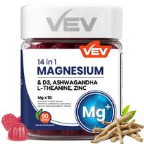 Suplementos Gomas VEV de glicinato de magnésio e citrato 90 ct