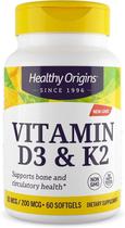 Suplementos Healthy Origins Vitamina D3 e K2 60 cápsulas gelatinosas