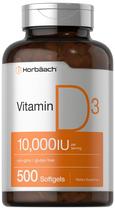 Suplementos Horbaach, Vitamina D3 10.000 UI 500 Cápsulas