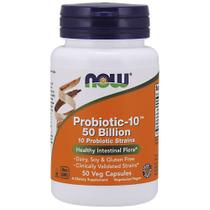 Suplementos NOW Probiotic-10 50 bilhões de cápsulas vegetais