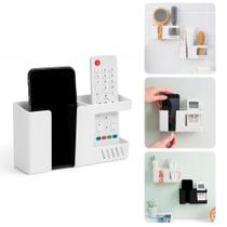 Suporta Celular Duplo Porta Controle Remoto Adesivo Fixação Parede De Plastico multiuso Porta Treco - Importado Suporta Celular Duplo Porta Controle Remoto Adesivo Fixação Parede De Plastico multiuso Porta Treco - Importado