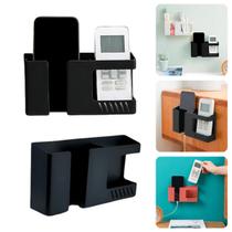 Suporta Celular Duplo Porta Controle Remoto Adesivo Fixação Parede De Plastico multiuso Porta Treco