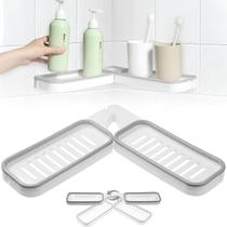 Suporta Organizador de Canto Multiuso Parede Banheiro Sabonete Casa Cozinha Pia Resistente