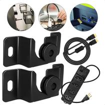 Suporte 13 a 70 Pol Para TV Fixo de Parede Preto Ultra Slim + Cabo Hdmi 2m + Filtro Linha Régua 85cm