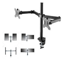 Suporte 2 Monitores Tv Aço Mesa Articulado Vesa Ajustável Suporte 2 Monitores Tv Aço Mesa Articulado Vesa Ajustável