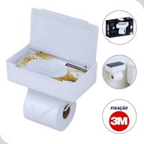 Suporte 3x1 branco com fita 3m para lenço, celular e papel Suporte 3x1 branco com fita 3m para lenço, celular e papel