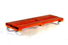 Suporte 40x20cm jardineira em madeira tratada com rodas em acrílico cristal Gold Plant