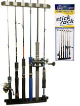 Suporte 6 Varas Pesca Parede Stick Rack Prático e Eficiente