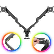 Suporte a Gás Para 2 Monitores Tela LED LCD de Mesa de 17 Até 32 Polegadas Cor Preto Padrão VESA 75X75/100X100 Suporte a Gás Para 2 Monitores Tela LED LCD de Mesa de 17 Até 32 Polegadas Cor Preto Padrão VESA 75X75/100X100