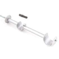 Suporte Aço Escovado Duplo Longo 8cm Para Varão Cortina 28x19mm - SB146 - 38