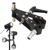 Suporte Adaptador Tipo Braçadeira Para Até 3 Iluminadores - Lc01 Greika