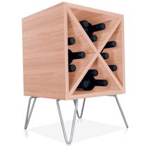 Suporte Adega De Vinho Santiago Madeira MDF 12 Garrafas - Prata Jade Suporte Adega De Vinho Santiago Madeira MDF 12 Garrafas - Prata Jade
