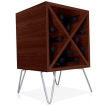 Suporte Adega De Vinho Santiago Madeira MDF 12 Garrafas - Prata Villandry