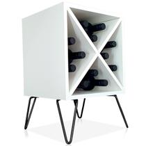 Suporte Adega De Vinho Santiago Madeira MDF 12 Garrafas - Preto Branco Suporte Adega De Vinho Santiago Madeira MDF 12 Garrafas - Preto Branco