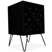 Suporte Adega De Vinho Santiago Madeira MDF 12 Garrafas - Preto Suporte Adega De Vinho Santiago Madeira MDF 12 Garrafas - Preto