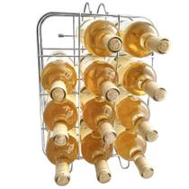 Suporte Adega Porta 12 Garrafas Vinho Chão Bancada Cromada Suporte Adega Porta 12 Garrafas Vinho Chão Bancada Cromada