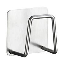 Suporte Adesivo De Aço Inoxidável Para Esponjas De Pia, Escorredor De Parede Com Ganchos Para