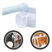 Suporte Adesivo P/ Bastão Branco Varão Cortinas Guarda Roupa