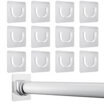 Suporte adesivo para barra de chuveiro Lsnisni, kit com 12 unidades, sem furação Suporte adesivo para barra de chuveiro Lsnisni, kit com 12 unidades, sem furação