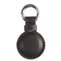 Suporte Airtag KEEPXYZ em couro genuíno para Apple Airtag Black