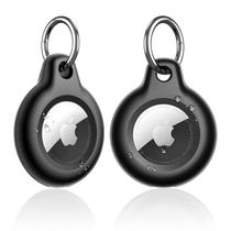 Suporte Airtag SUPFINE à prova d'água IPX8 com chaveiro, pacote com 2 unidades, preto