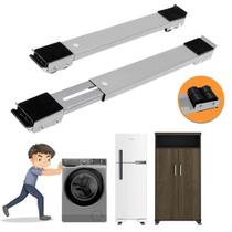 Suporte Ajustável 45-70cm com Rodinhas e Freio para Máquina, Geladeira e Móveis 200kg Suporte Ajustável 45-70cm com Rodinhas e Freio para Máquina, Geladeira e Móveis 200kg
