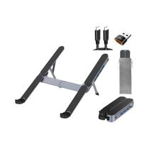 Suporte Ajustável E Dobrável Para Laptop Com Hub USB-C, Estação De Acoplamento Multiportas Para Suporte Ajustável E Dobrável Para Laptop Com Hub USB-C, Estação De Acoplamento Multiportas Para