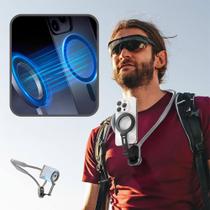 Suporte ajustável para gravação Celular Gravar Videos Live Corda Anti-perda ajustável de pescoço