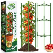 Suporte ajustável para tomate Halatool, kit com 2 unidades, 122 cm, para jardim Suporte ajustável para tomate Halatool, kit com 2 unidades, 122 cm, para jardim
