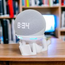 Suporte Alexa Echo Dot 4 e Echo Dot 5. Tema Robert escultura e Presente, decoração criativa, música,