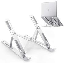 Suporte Aluminio De Notebook Articulado Dobrável Ergonomico Prateado