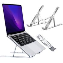 Suporte Aluminio De Notebook Articulado Dobrável Ergonomico Prateado Suporte Aluminio De Notebook Articulado Dobrável Ergonomico Prateado