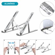 Suporte Aluminio Dobrável Articulado Para Notebook Cor Prata