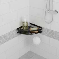 Suporte Alumínio Prateleira de Canto Banheiro Shampoo Sabonete Dupla Fixação 22x28 Triangular