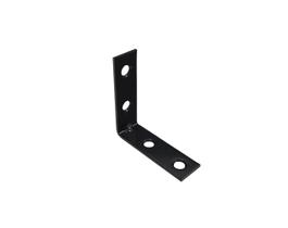 Suporte angular Corner Brace QCAA Durable Steel Black, pacote com 48