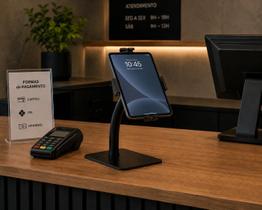 Suporte Antifurto Para Tablet Compatível com iPad e Samsung, Ideal Para Atendimento, Mesa, Balcão e Guichê Suporte Antifurto Para Tablet Compatível com iPad e Samsung, Ideal Para Atendimento, Mesa, Balcão e Guichê