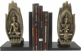 Suporte aparador de livros mão de Buda em meditação - decoração enfeite - Loja Das Facas