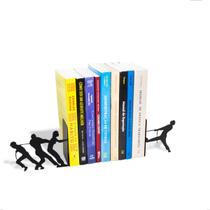 Suporte Aparador Porta Livros Bibliocanto Cabo de Guerra Em Aço Preto Biblioteca Livro Geguton