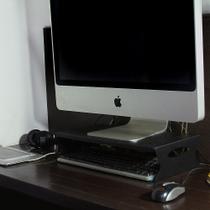 Suporte Apoio de Monitor em Alumínio 10 cm Altura - Preto