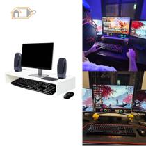 Suporte Apoio Monitor e Notebook 53cm Home Office Mesa Escritório MDF Branco Suporte Apoio Monitor e Notebook 53cm Home Office Mesa Escritório MDF Branco