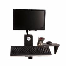 Suporte Apoio para Monitor, Mini CPU, Leitor de Código de Barras, Teclado e Mouse para Parede Automação PDV Organização de Comércio Supermercado