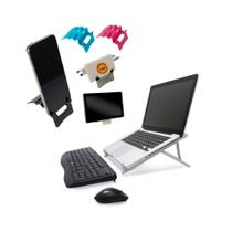 Suporte Apoio Para Notebook Com 5 Regulagens e suporte de Celular Reliza Branco